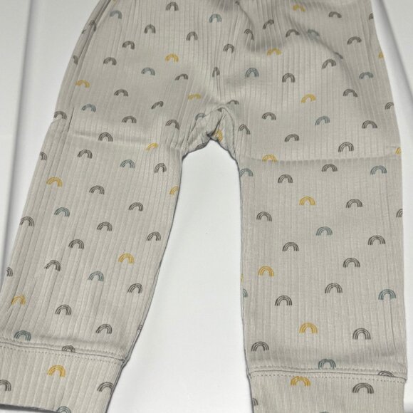 NWT Cloud Island Kids Footie - Cream with Pastel Rainbow Pattern - 2 Piece - Picture 3 of 5